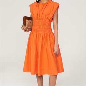 Elegant Orange Midi Dress